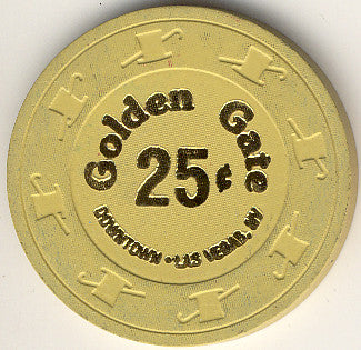 Golden Gate 25cent (light yellow) chip 1990s - Spinettis Gaming