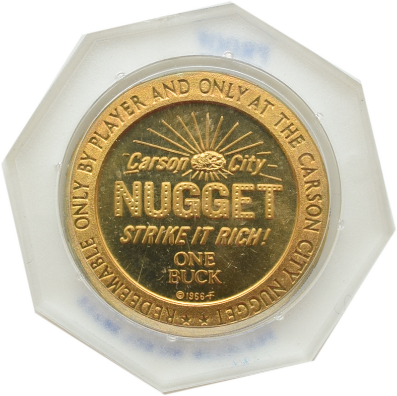 Carson City Nugget Casino Carson City Nevada $1 Franklin Mint Proof Token 1965