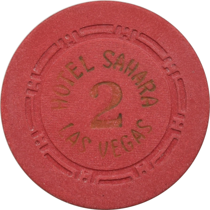 Sahara Casino Las Vegas Nevada Red Roulette 2 Chip 1950s