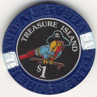 Treasure Island Casino Las Vegas $1 chip 1990s - Spinettis Gaming - 2