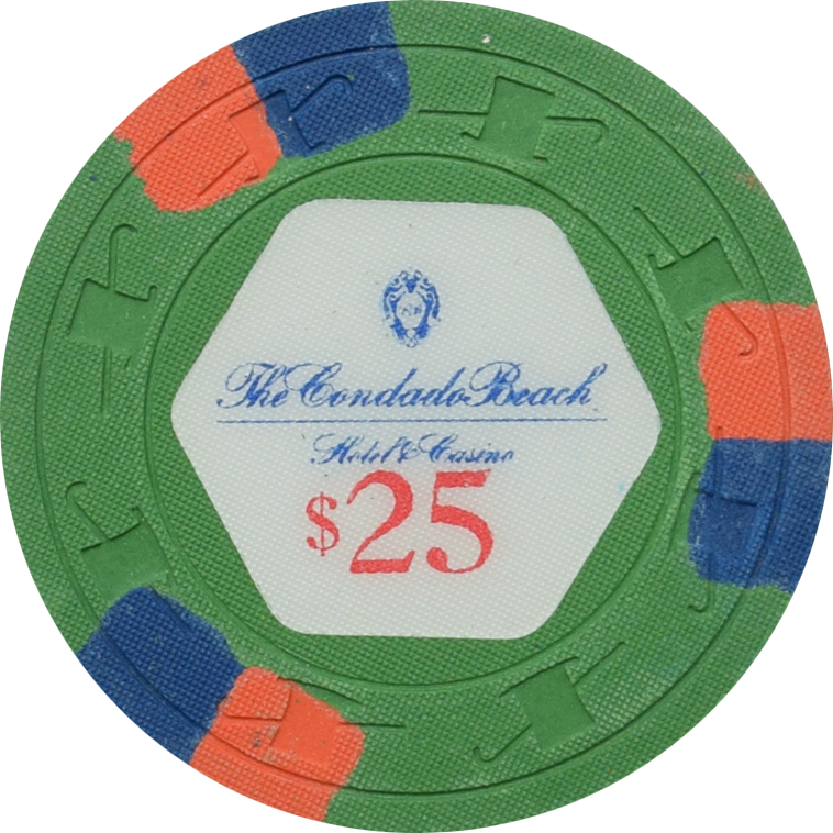 Condado Beach Casino San Juan Puerto Rico $25 Dk Green Chip