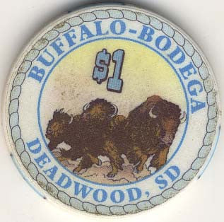 Buffalo Bodega $1 (white) chip - Spinettis Gaming - 1