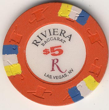 Riviera $5 (Baccarat) chip - Spinettis Gaming - 2