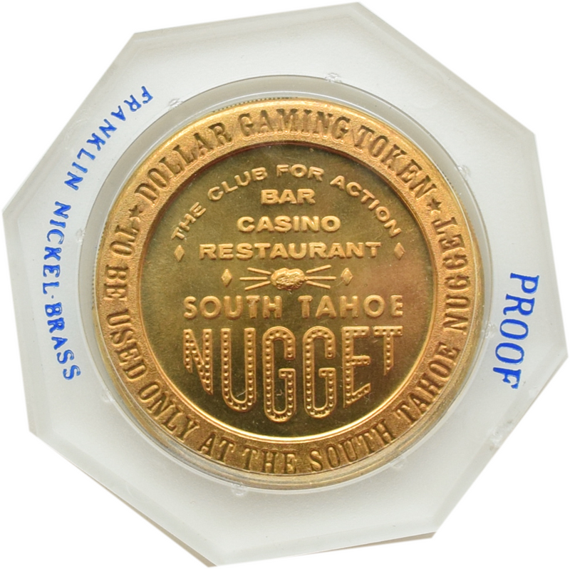 South Tahoe Nugget Casino Lake Tahoe Nevada $1 Franklin Mint Proof Token 1966