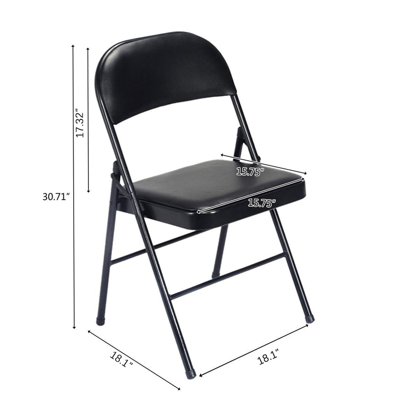 Padded Metal Folding Chair, Black RENTAL