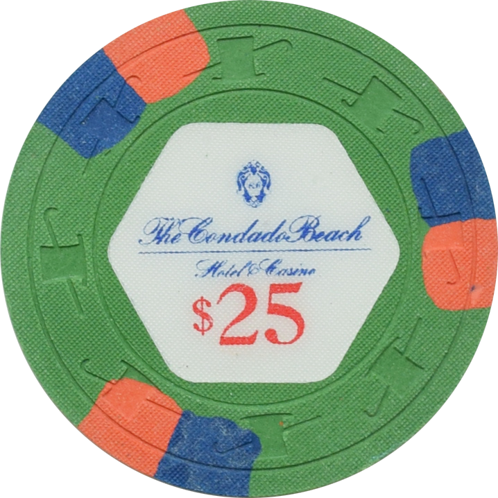 Condado Beach Casino San Juan Puerto Rico $25 Dk Green Chip