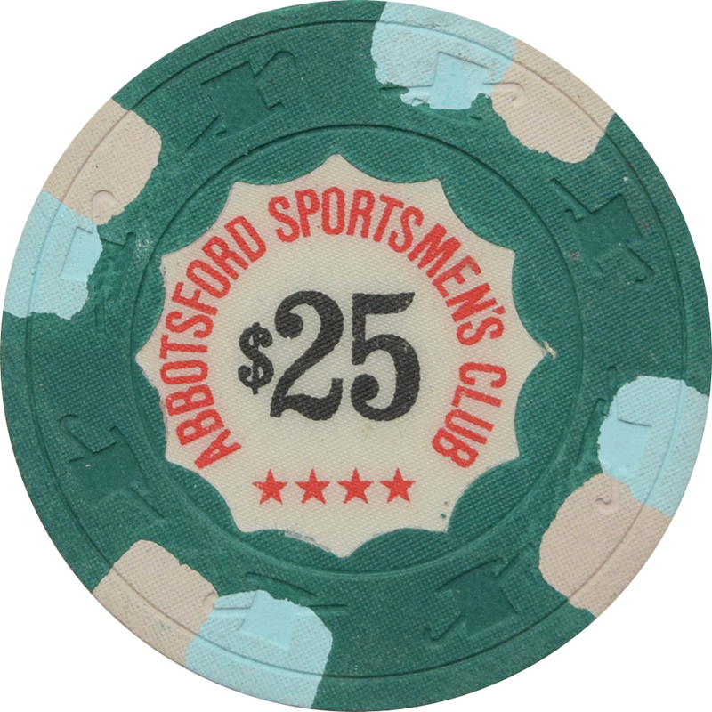 Abbotsford Sportsmen's Club Casino Abbotsford British Columbia $25 Chip