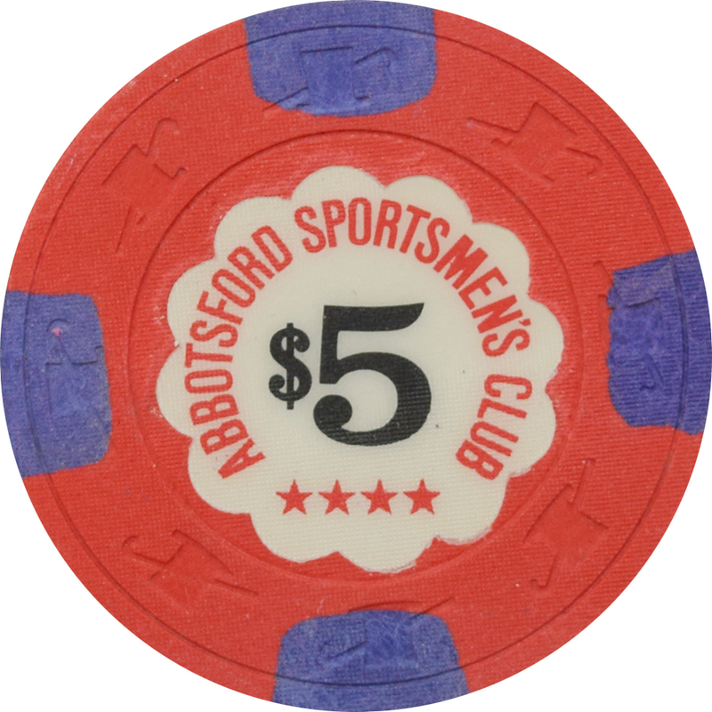 Abbotsford Sportsmen's Club Casino Abbotsford British Columbia $5 Chip