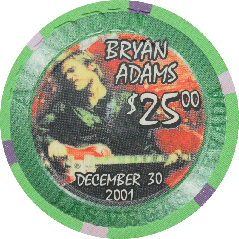 Aladdin Casino Las Vegas Nevada $25 Bryan Adams Chip 2001