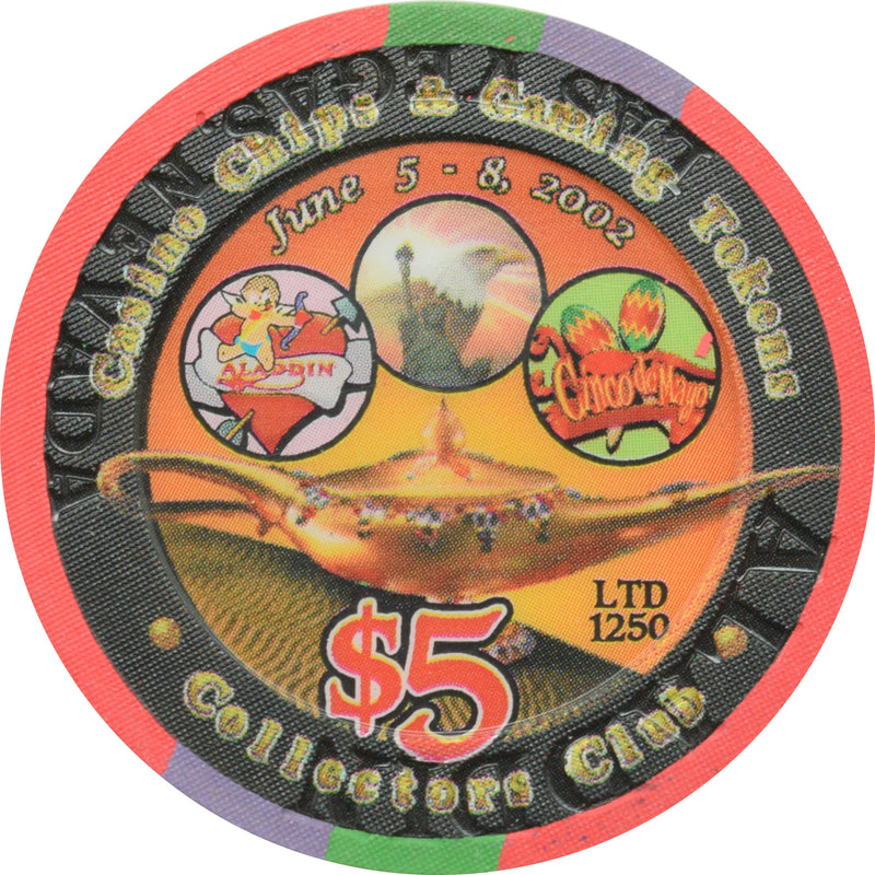 Aladdin Casino Las Vegas Nevada $5 CCGTCC 10th Convention Chip 2002