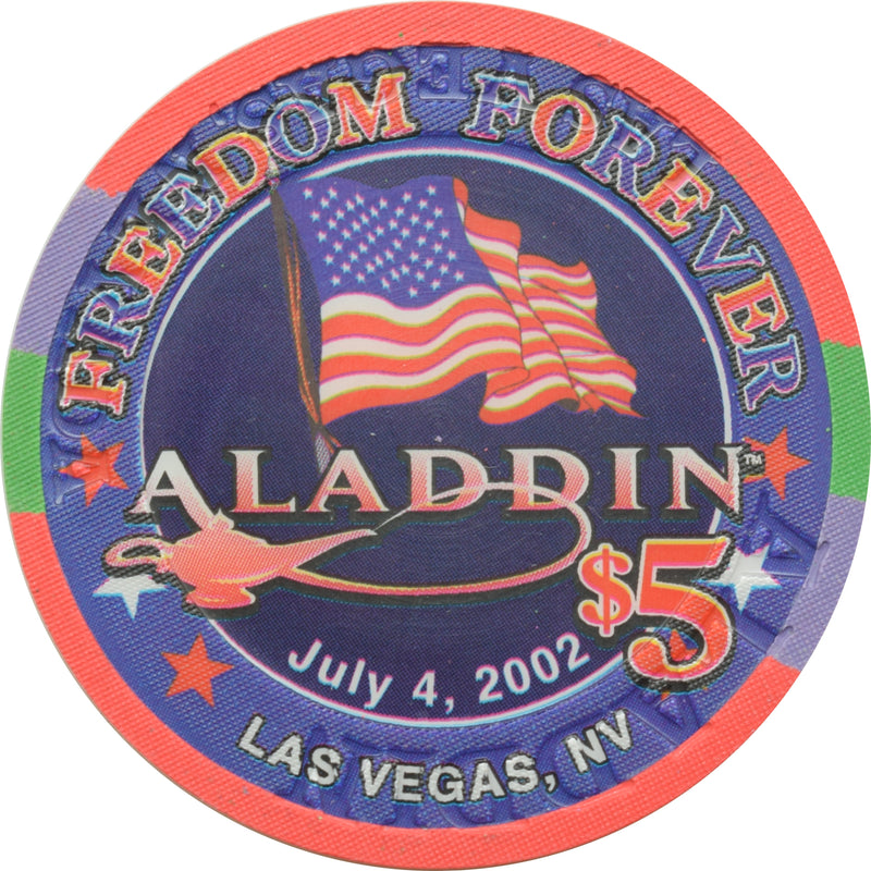 Aladdin Casino Las Vegas Nevada $5 Freedom Forever Chip 2002
