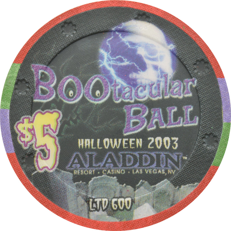 Aladdin Casino Las Vegas Nevada $5 BOOtacular Ball Chip 2003