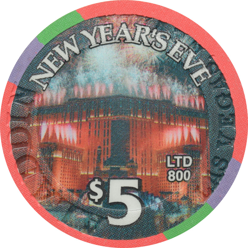 Aladdin Casino Las Vegas Nevada $5 Happy New Year Chip 2002