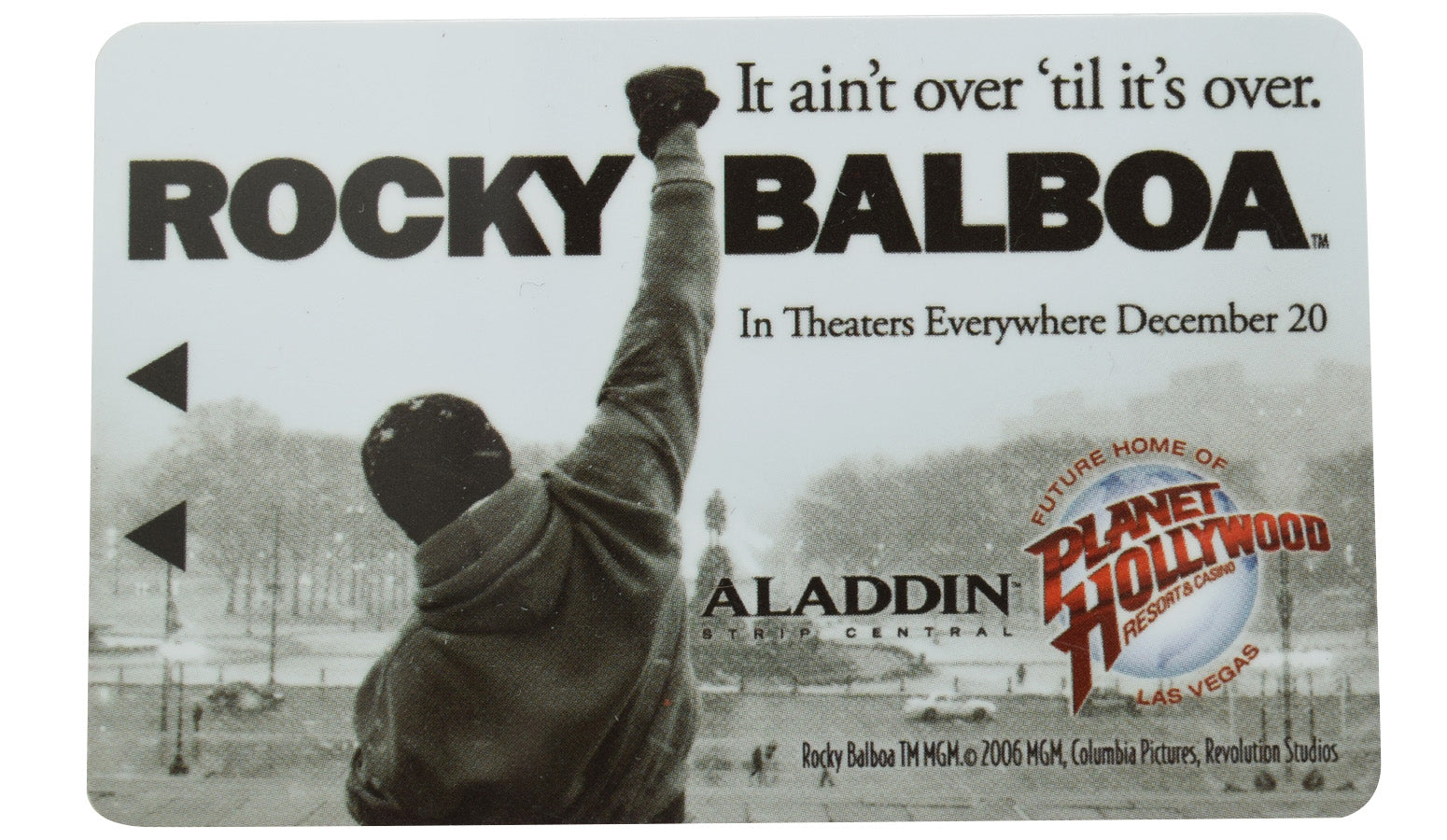 Aladdin Casino Las Vegas Nevada Rocky Balboa Movie Hotel Room Key