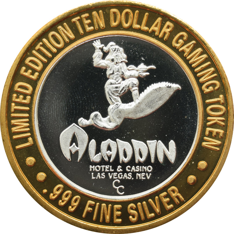 Aladdin Casino Las Vegas "Sinbad" $10 Silver Strike .999 Fine Silver 1994