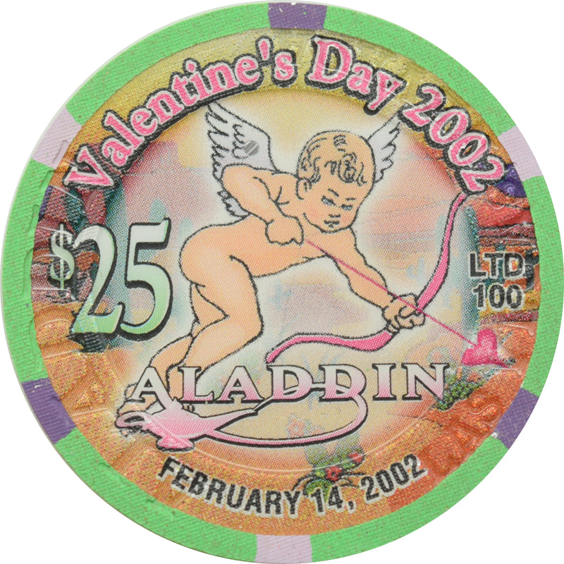 Aladdin Casino Las Vegas Nevada $25 Valentine's Day Chip 2002
