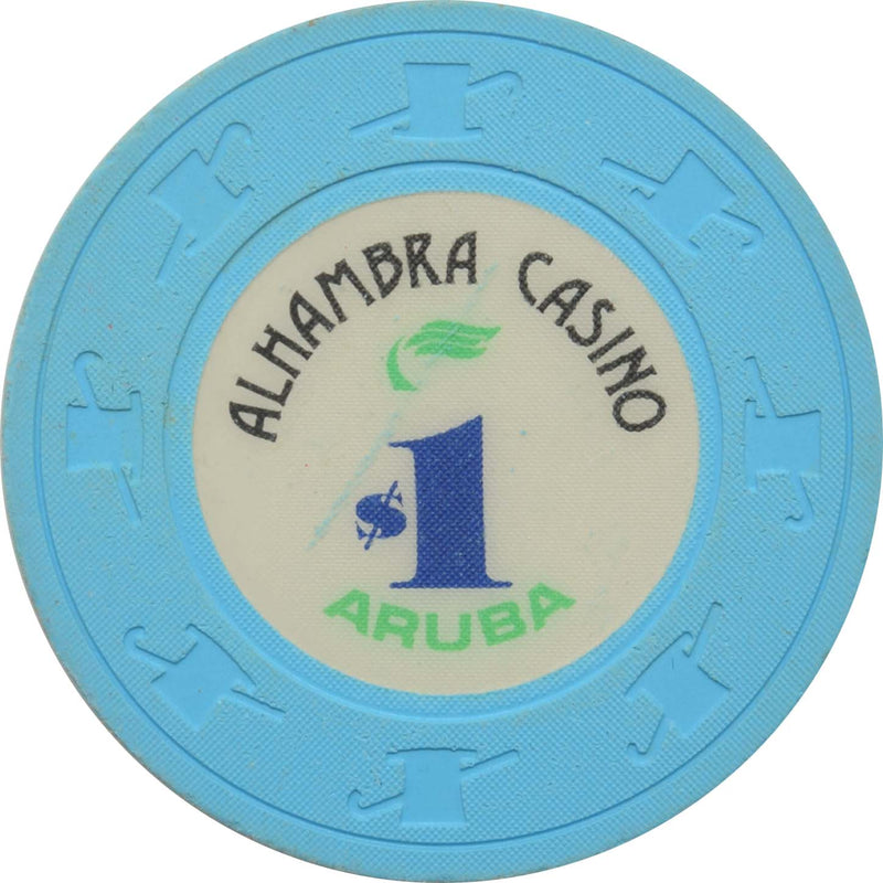 Alhambra Casino Oranjestad Aruba $1 Blue Chip