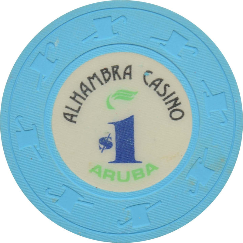 Alhambra Casino Oranjestad Aruba $1 Blue Chip