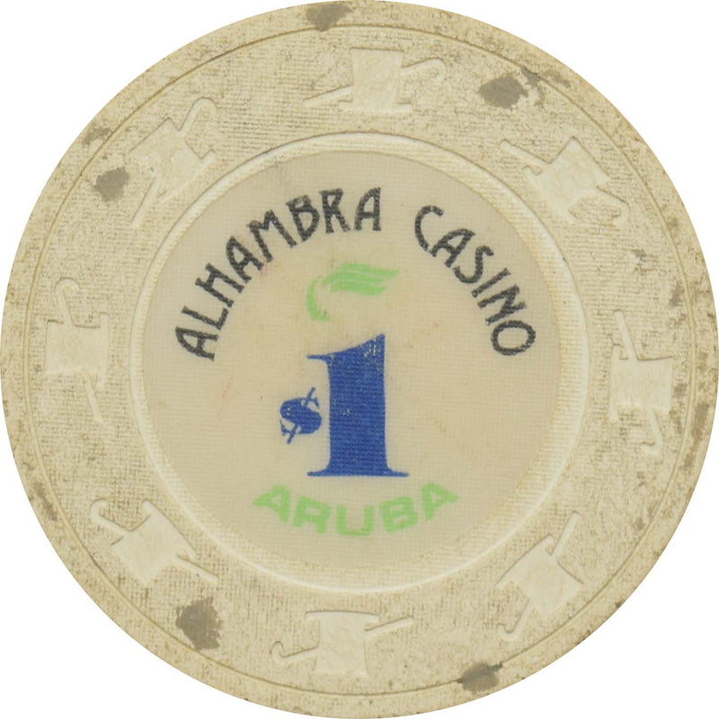 Alhambra Casino Oranjestad Aruba $1 White Chip