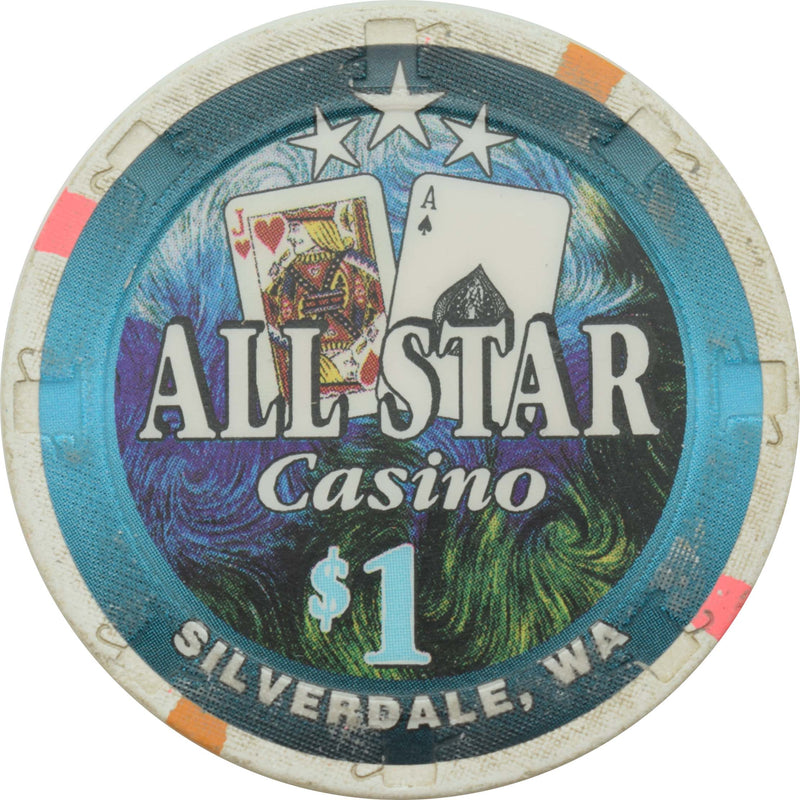 All Star Lanes & Casino Silverdale Washington $1 Chip