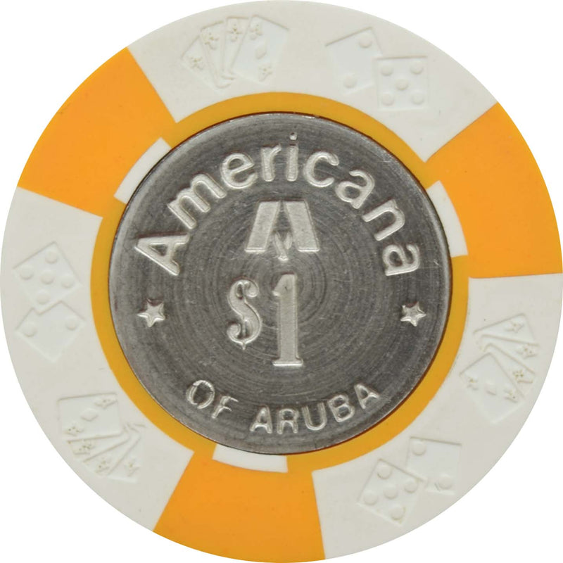 Americana Casino Palm Beach Aruba $1 White Chip