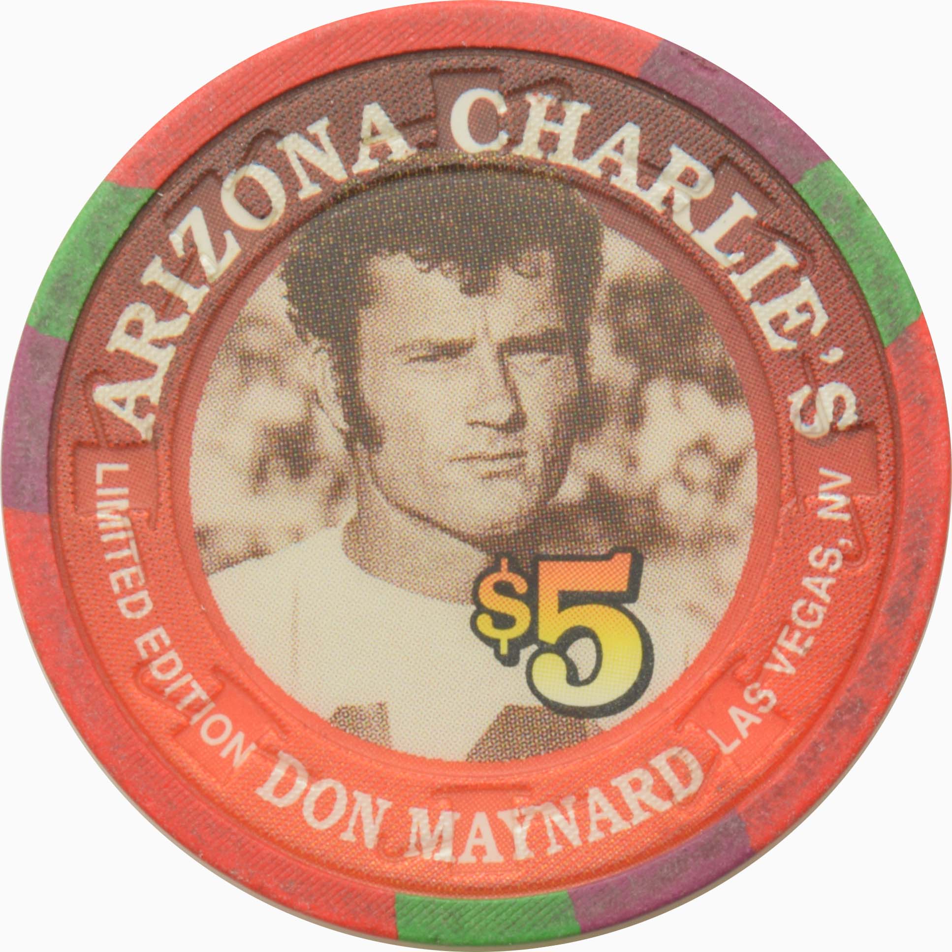 Arizona Charlie's Casino Las Vegas Nevada $5 Don Maynard Chip 1996 #2