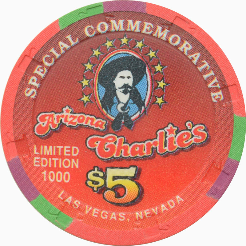Arizona Charlie's Casino Las Vegas Nevada $5 Football Commemorative Chip 1996