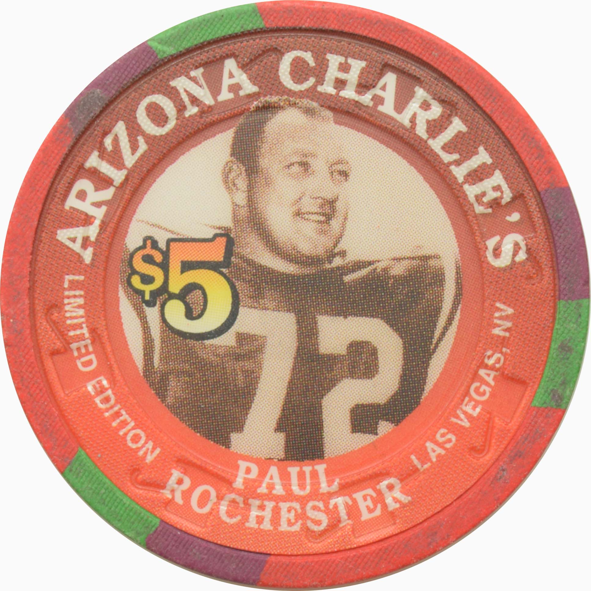 Arizona Charlie's Casino Las Vegas Nevada $5 Paul Rochester Chip 1996 #2