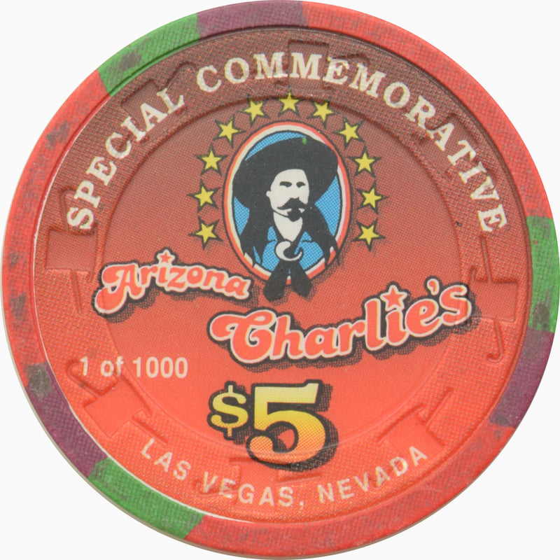 Arizona Charlie's Casino Las Vegas Nevada $5 Paul Rochester Chip 1996