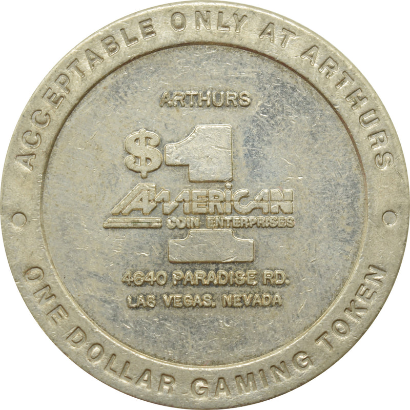 Arthurs Casino Las Vegas Nevada $1 Token 1987