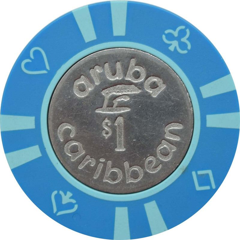 Aruba Caribbean Casino Palm Beach Aruba $1 Blue Chip