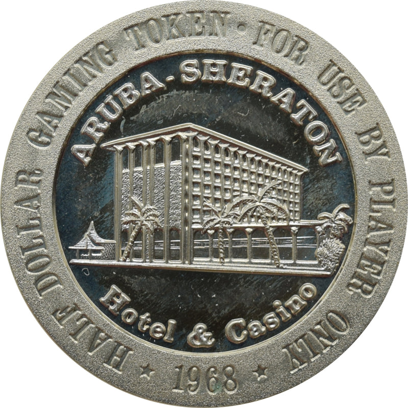Aruba Sheraton Casino Palm Beach Aruba 50 Cent Token 1968