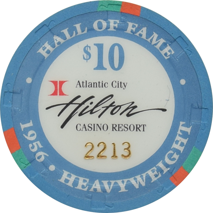 Hilton Casino Atlantic City New Jersey $10 Floyd Patterson Boxing Hall of Fame Chip