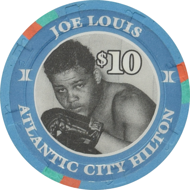 Hilton Casino Atlantic City New Jersey $10 Joe Louis Boxing Hall of Fame Chip