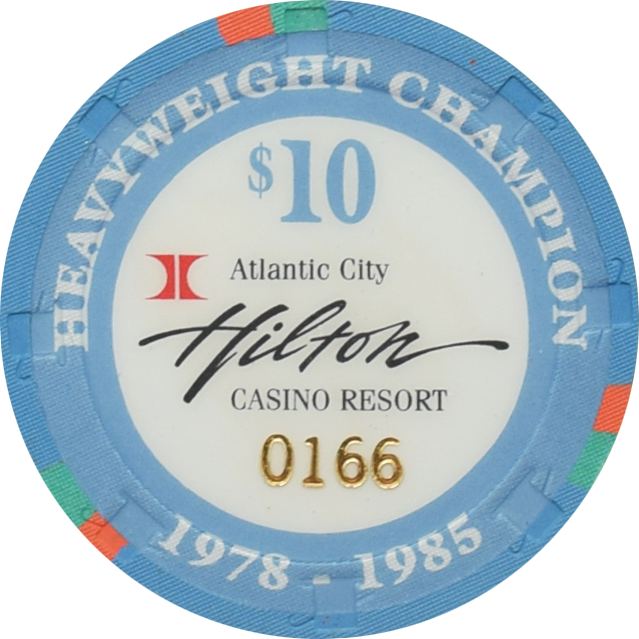 Hilton Casino Atlantic City New Jersey $10 Larry Holmes Boxing Hall of Fame Chip
