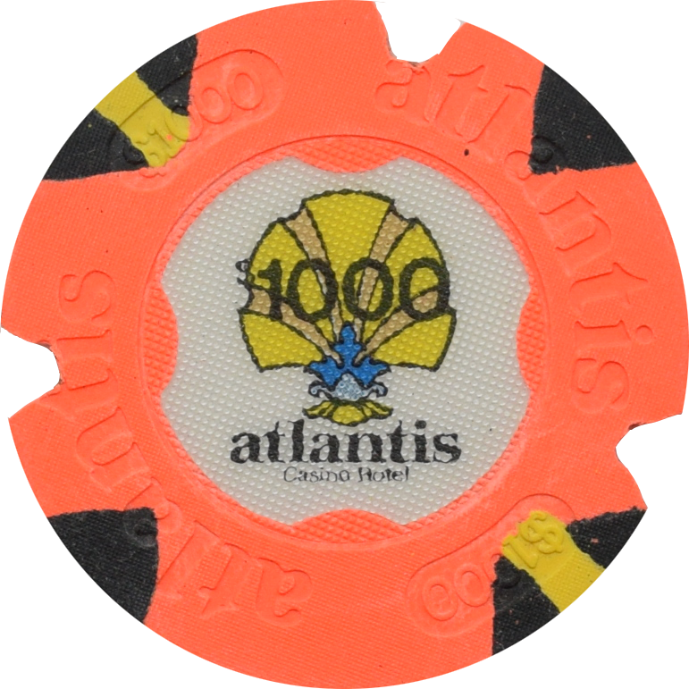 Atlantis Casino Atlantic City New Jersey $1000 Prototype Notched 43mm Chip