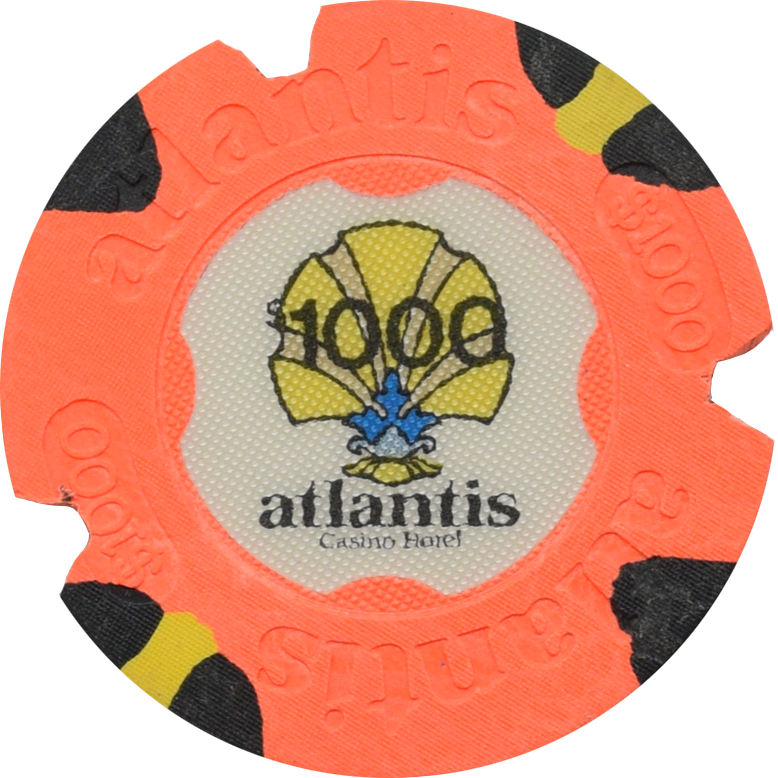 Atlantis Casino Atlantic City New Jersey $1000 Prototype Notched 43mm Chip