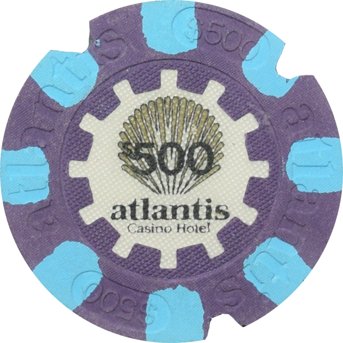 Atlantis Casino Atlantic City New Jersey $500 Prototype Notched Chip
