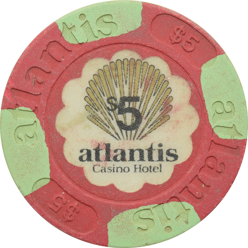 Atlantis Casino Atlantic City New Jersey $5 Chip