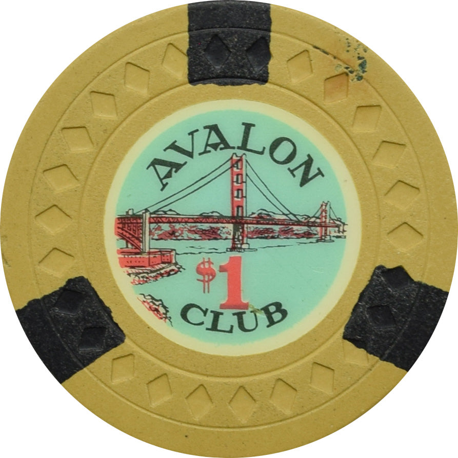 Avalon Club Casino Emeryville California $1 Chip