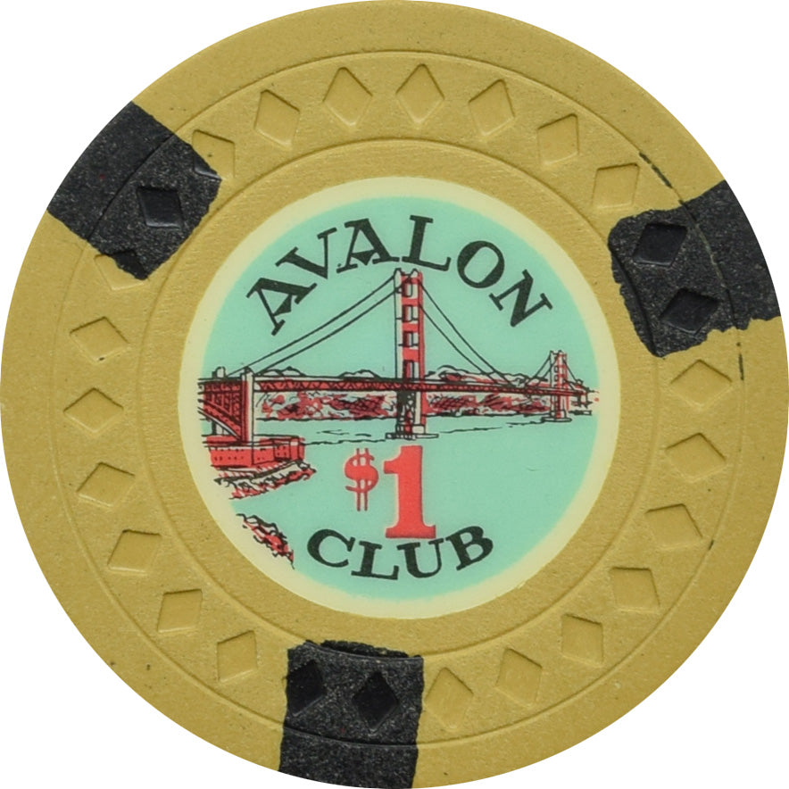 Avalon Club Casino Emeryville California $1 Chip