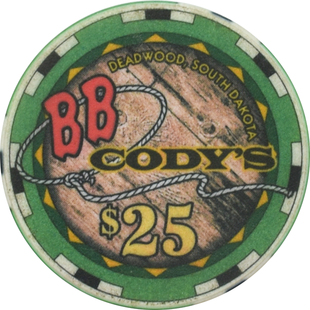 B.B. Cody's Casino Deadwood South Dakota $25 Chip