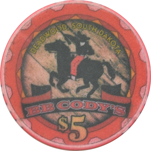 B.B. Cody's Casino Deadwood South Dakota $5 (Horse) Chip