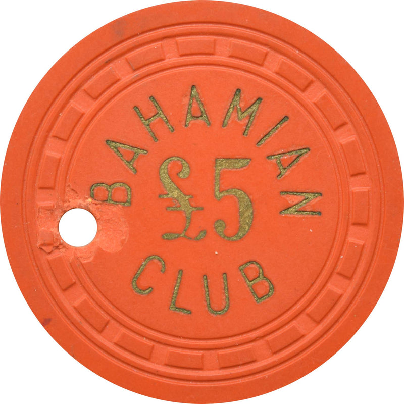 Bahamian Club Casino Nassau Bahamas £5 Cancelled Chip