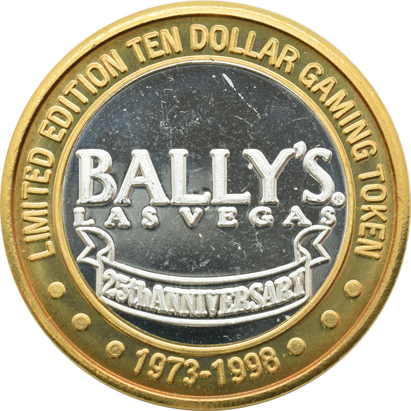 Bally's Casino Las Vegas "25th Anniversary" $10 Silver Strike .999 Fine Silver 1998