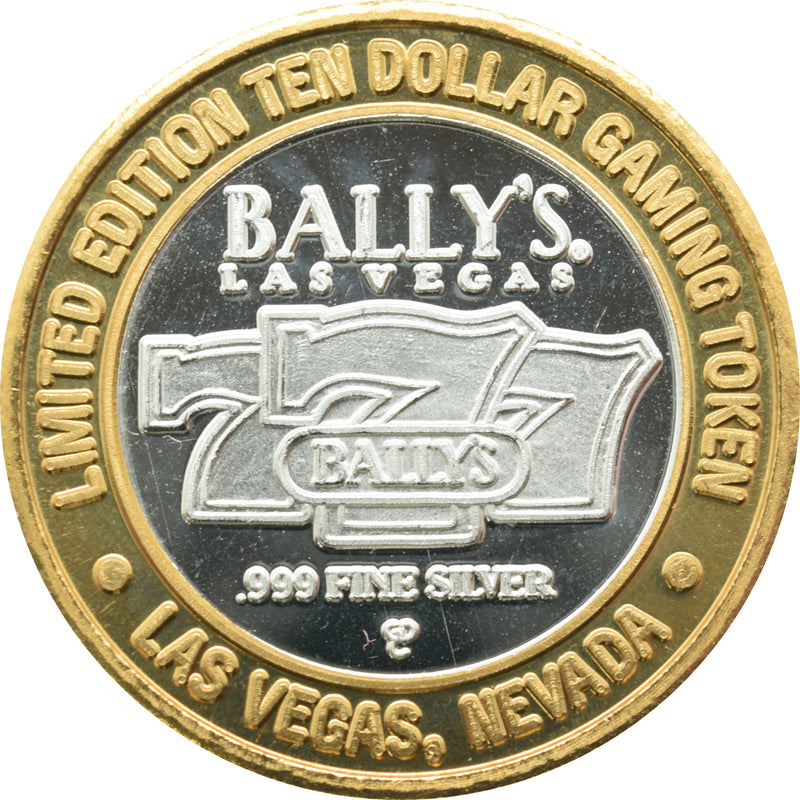 Bally's Casino Las Vegas "25th Anniversary" $10 Silver Strike .999 Fine Silver 1998