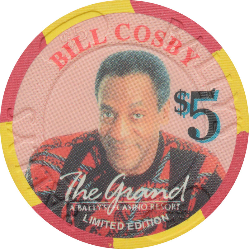 Bally's Grand Casino Atlantic City New Jersey $5 Bill Cosby Chip