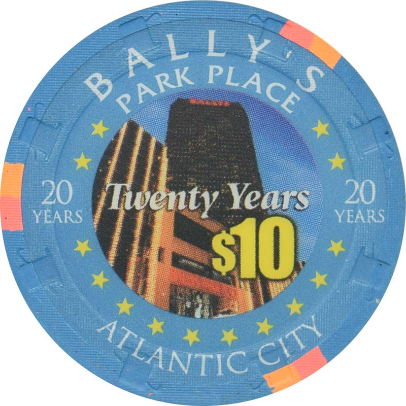 Bally's (Park Place) Casino Atlantic City New Jersey $10 Millennium, Twenty Years Chip
