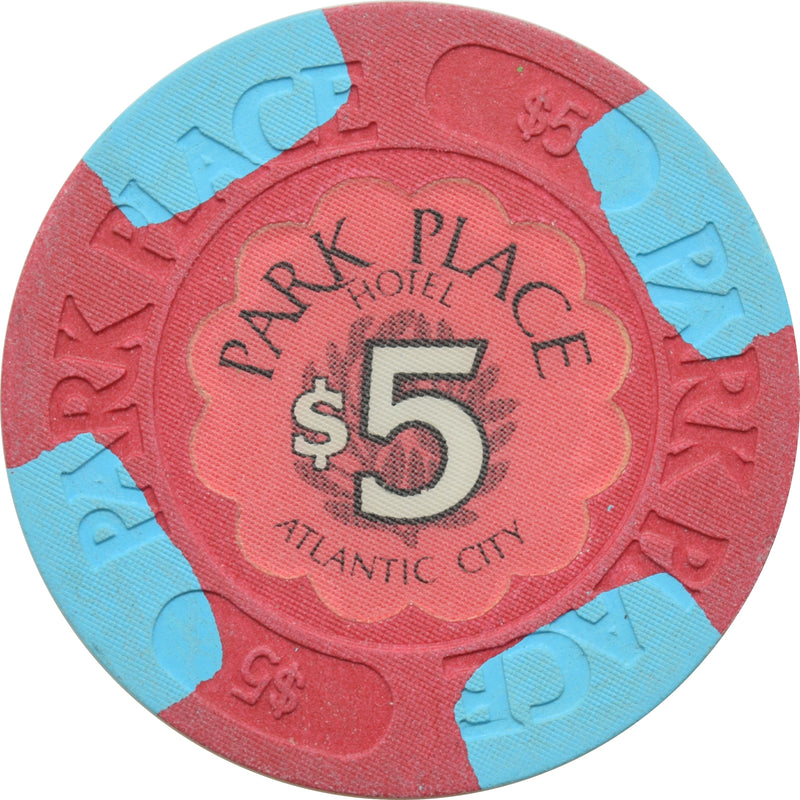 Bally's Park Place Casino Atlantic City New Jersey $5 Chip (Blue Edgespots)