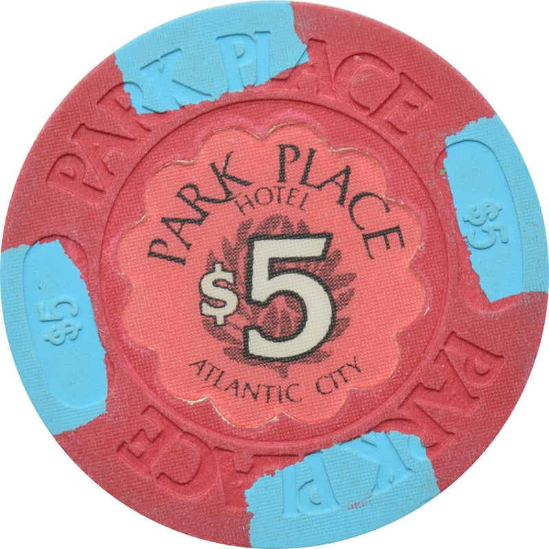 Bally's Park Place Casino Atlantic City New Jersey $5 Chip (Blue Edgespots)